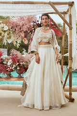 IVORY PEARL EMBROIDERED SKIRT SET