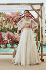 IVORY PEARL EMBROIDERED SKIRT SET