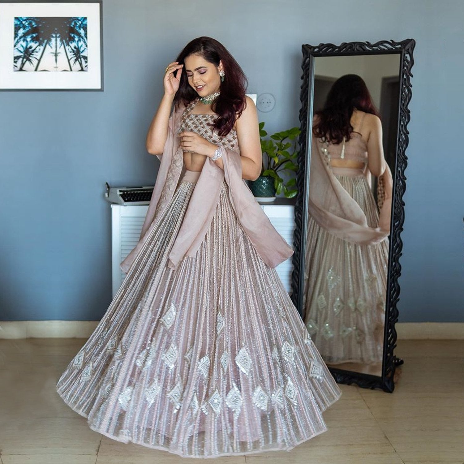 INFLUENCER AYUSHI BANGUR IN OUR GEO GALA WEDDING TRIBE PEARL EMBROIDER ...